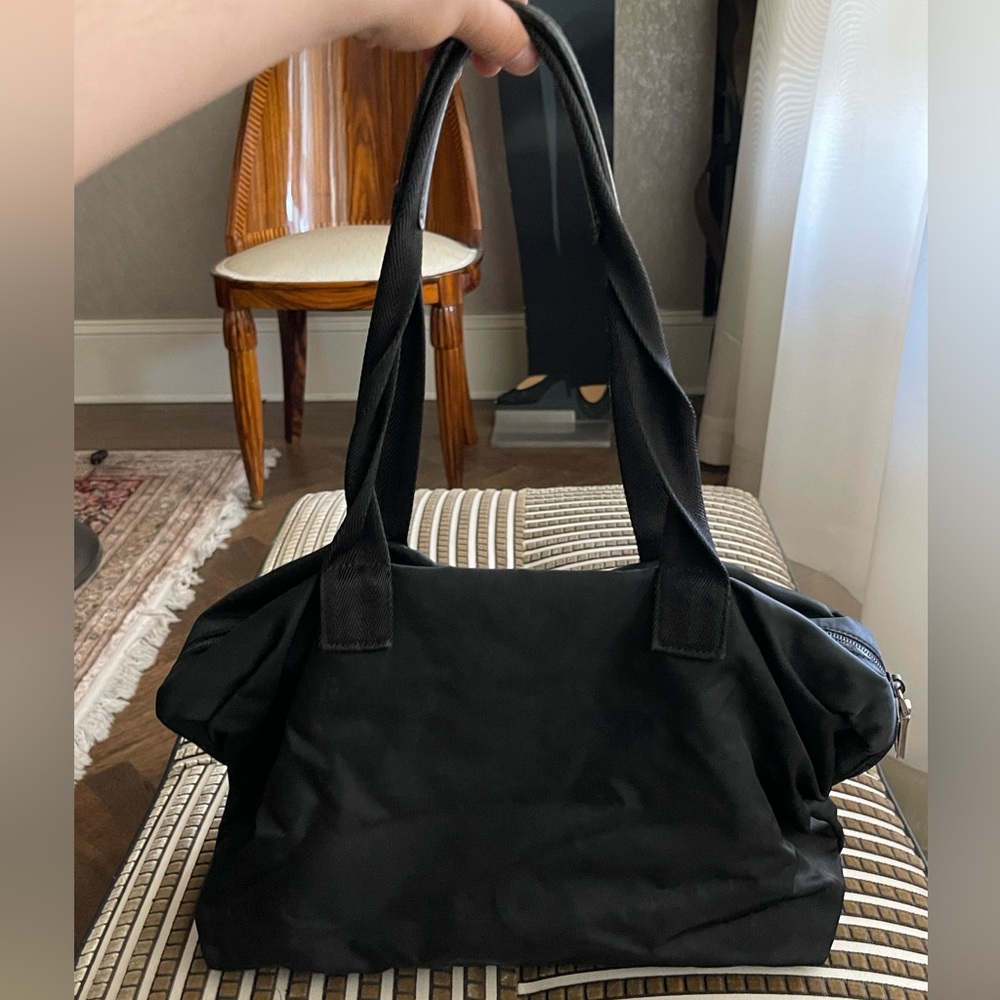 PRADA Black Logo Nylon x Leather Shoulder Bag - Picture 3 of 13